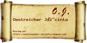 Oestreicher Jácinta névjegykártya